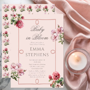 Errötendes Rosa Blumen-Baby in voller Blüte Garten Einladung