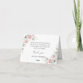Errötendes Rosa Blumen Dankeskarten Dankeskarte (Rückseite)
