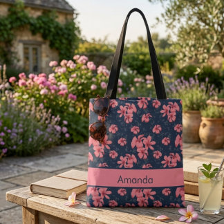 Errötendes rosa Blumen-Shopping-Tasche Tasche