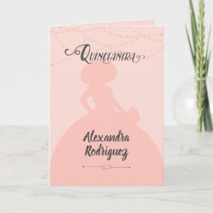 Errötendes Rosa Charro-Silhouette Quinceanera Einladung