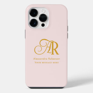 Errötendes Rosa Elegante Goldschrift iPhone 14 Pro Max Hülle