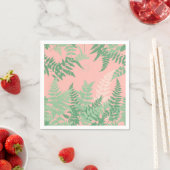 Errötendes Rosa Farnblatt Botanisches Sage Grün Mo Serviette (Beispiel)
