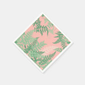 Errötendes Rosa Farnblatt Botanisches Sage Grün Mo Serviette (Ecke)
