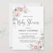 Errötendes Rosa Florales Babyshower-Einladung
