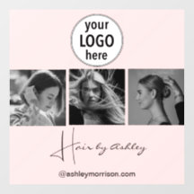 Errötendes Rosa Foto Schwarze Schrift Haarstylist 