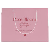 Errötendes Rosa Geschäft-Logo-Einkaufstasche Große Geschenktüte (Vorderseite)
