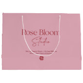 Errötendes Rosa Geschäft-Logo-Einkaufstasche Große Geschenktüte (Rückseite)