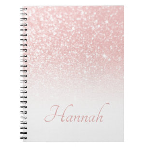Errötendes Rosa Glitter Weiß Ombre Notizblock