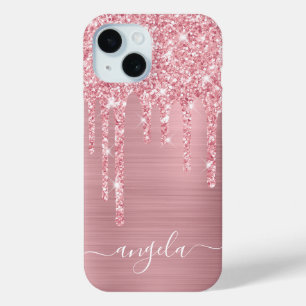 Errötendes Rosa Glittertropfen Glam Feminine Signa Case-Mate iPhone Hülle