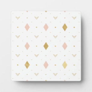 Errötendes Rosa Gold Geometrisches Muster Fotoplatte