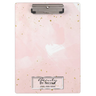Errötendes Rosa & Gold gesprenkelt Modern Personal Klemmbrett