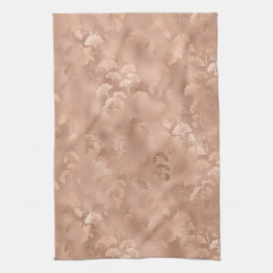 Errötendes Rosa Gold Ginkgo Blätter Elegant Botani Geschirrtuch