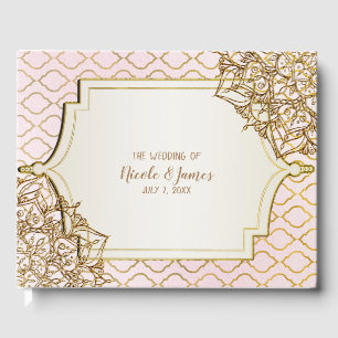 Errötendes Rosa Gold Marokkanische Arabische Nächt Gästebuch