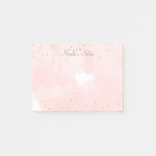 Errötendes Rosa Gold Sprenkel Modern Glamour Persö Post-it Klebezettel