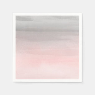 Errötendes Rosa Grau Moderne Wasserfarbe Ombre Chi Serviette