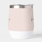 Errötendes Rosa Grau Weiß Monogramm Name (Links)