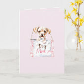 Errötendes Rosa Hundemutter-Tasche Karte (Gelbe Blume)