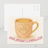 Errötendes rosa Kaffeetasse Postkarte (Vorne/Hinten)