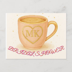 Errötendes rosa Kaffeetasse Postkarte