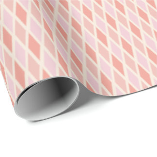 Errötendes Rosa Korallen-Harlekin-Diamant-Preppy-I Geschenkpapier