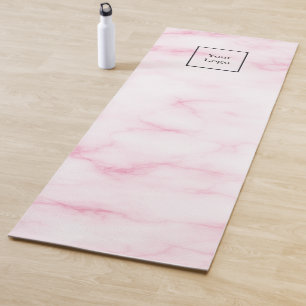 Errötendes rosa Marmor-Studio-Geschäftslogo Yogamatte