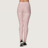 Errötendes Rosa Massive Texturierte Farbe Leggings (Rückseite)