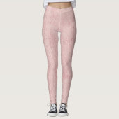 Errötendes Rosa Massive Texturierte Farbe Leggings (Vorderseite)