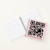 Errötendes Rosa Minimal QR-Code Scan mich Design Notizblock (Innenseite)