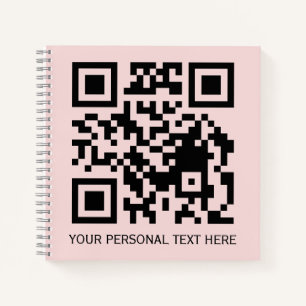 Errötendes Rosa Minimal QR-Code Scan mich Design Notizblock