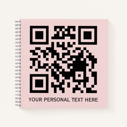 Errötendes Rosa Minimal QR-Code Scan mich Design Notizblock (Vorderseite)