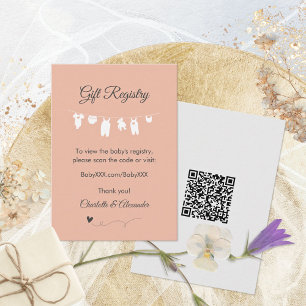 Errötendes Rosa Minimalistisches Baby Shower Gesch Begleitkarte