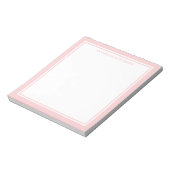 Errötendes Rosa Minimalistisches Monogramm Notizblock (Rotiert)