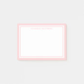 Errötendes Rosa Minimalistisches Monogramm Post-it Klebezettel (Vorderseite)