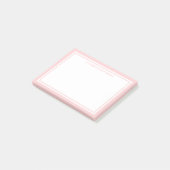 Errötendes Rosa Minimalistisches Monogramm Post-it Klebezettel (angewinkelt)