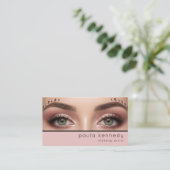 Errötendes Rosa Modern Foto Make-up QR-Code Visitenkarte (Stehend Vorderseite)