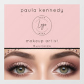 Errötendes Rosa Modernes Logo Foto Make-up-Geschäf Fensteraufkleber (Blatt)