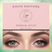 Errötendes Rosa Modernes Logo Foto Make-up-Geschäf Fensteraufkleber (Blatt 3)