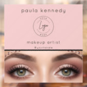 Errötendes Rosa Modernes Logo Foto Make-up-Geschäf Fensteraufkleber (Blatt 2)