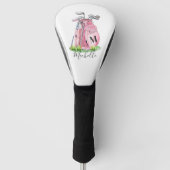 Errötendes Rosa Monogramm Golf Headcover (Vorderseite)