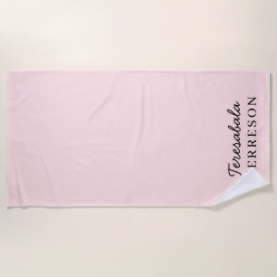 Errötendes Rosa Monogramm Moderne Minimalistische Strandtuch
