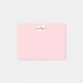 Errötendes Rosa Monogramm Post-it Klebezettel (Vorderseite)