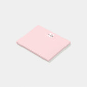 Errötendes Rosa Monogramm Post-it Klebezettel (angewinkelt)