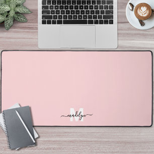 Errötendes Rosa Monogramm Schreibtischunterlage