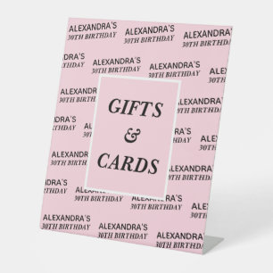 Errötendes Rosa Name Alter Geburtstag Geschenke un Sockelschild