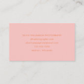 Errötendes Rosa Orange Schriftname Minimalistisch  Visitenkarte (Rückseite)