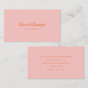 Errötendes Rosa Orange Schriftname Minimalistisch Visitenkarte