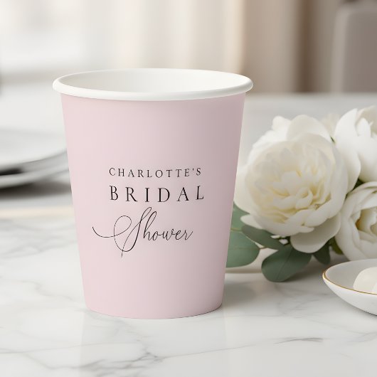 Errötendes Rosa Personalisierte Brautparty Pappbecher