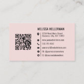 Errötendes Rosa Professionelles Logo QR-Code Visitenkarte (Rückseite)
