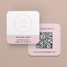 Errötendes Rosa QR-Code-Logo Quadratisches Geschäf