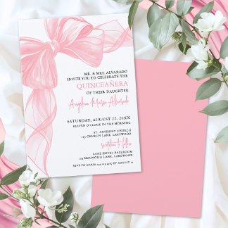 Errötendes Rosa Quinceanera Einladung